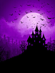 Halloween background with pumpkins. Spooky horror scene. Jack-o-lantern conceptual holiday background design