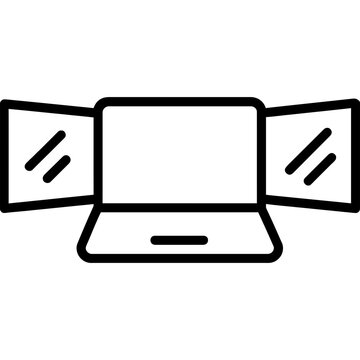 Portable laptop screen extender outline icon vector