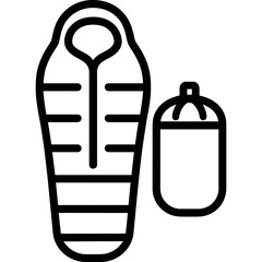 Sleeping bag outline icon vector