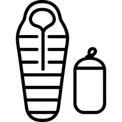 Sleeping bag outline icon vector