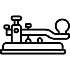 Telegraph key morse code communication device outline icon vector