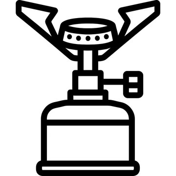 black camping stove icon clip art preview
