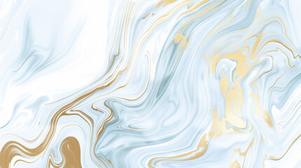 Obraz premium Elegant fluid marble texture in muted blue and gold, creating serene and sophisticated atmosphere