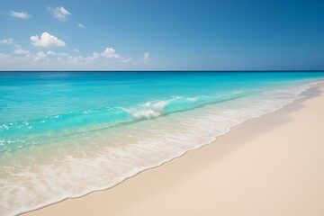 Obraz premium White Sand Beach with Gradient Turquoise Waves