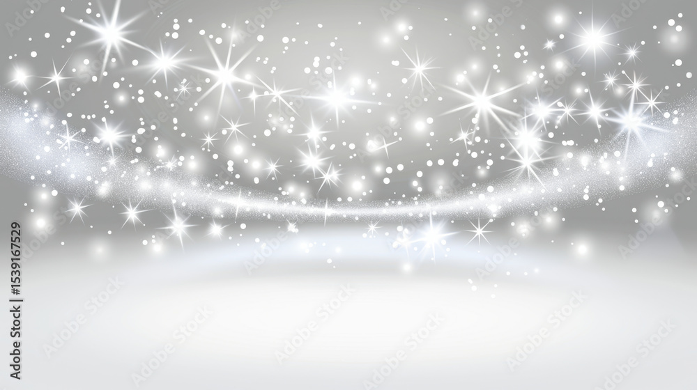 Wall mural magical background with sparkling white dust in blur, creating dreamy atmosphere filled with light a
