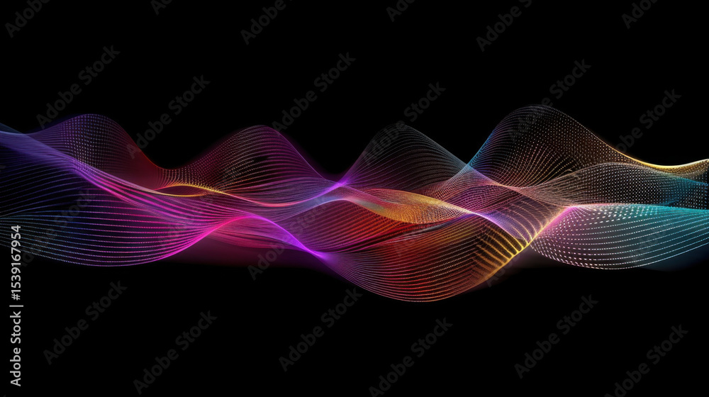 Poster colorful wave patterns create mesmerizing visual effect, showcasing smooth transitions and vibrant h