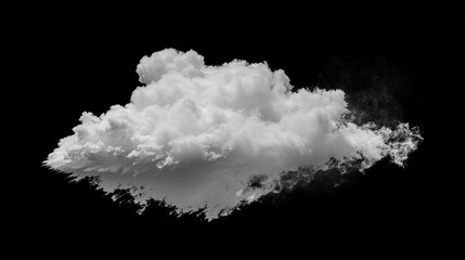 Dramatic cloud formation with billowing, fluffy texture against dark background creates striking visual impact. motion and depth evoke sense