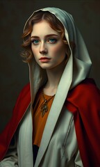 Timeless Portrait of Hooded Woman