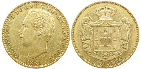 Portugal D. Luís I (1861-1889) 2000 réis 1881