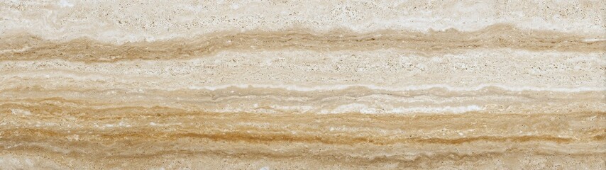 Travertine slab in soft beige tones with layered natural stone texture