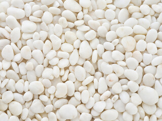 White pebbles stone for background. Natural texture background. Design element.