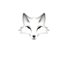 Obraz premium Create a stylized and modern fox head icon using simple geometry and smooth curves, suitable for creative or digital agencies on White Background