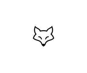 Fototapeta premium Create a stylized and modern fox head icon using simple geometry and smooth curves, suitable for creative or digital agencies on White Background