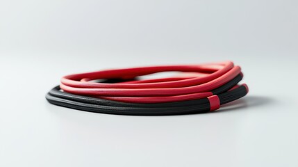 Naklejka premium Red and black coiled cables