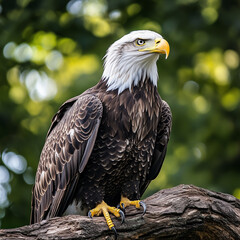Obraz premium American bald eagle on a branch.