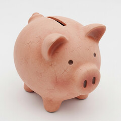 Digital clay piggy bank with coin slot