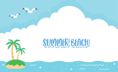 A bright and colorful summer beach scene vector illustration.  summer background
