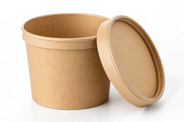 Eco-Friendly Kraft Paper Food Container with Lid &ndash; Biodegradable Packaging Cup