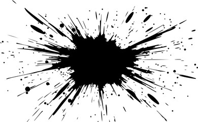 abstract black paint and ink splatter