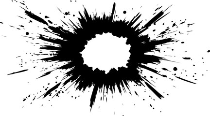 abstract black paint and ink splatter