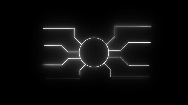 animation black background Cyber security concept -data project concept. 