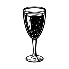 Elegant champagne flute vector illustration for celebration and special occasion design element use, art