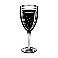 Isolated champagne glass vector illustration for celebration design and party decoration element art