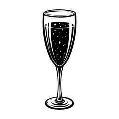 Isolated champagne flute vector illustration for celebration drink bubbly wine sparkling design element art