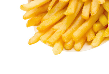 potato fry on white isolated background