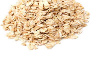 pile of oatmeal isolated on white background