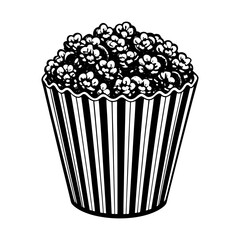 Delicious popcorn bucket vector illustration for movie night snack food and entertainment concept design