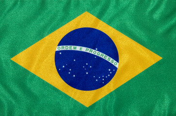 Fabric Flag of Brazil background texture