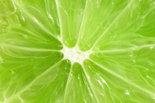 Macro close up surface texture Juicy slice of lime