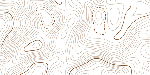 Abstract topo contour map on white background, Topographic map Topographic contour lines map seamless pattern. Geographic mountain relief diagram line wave carve pattern