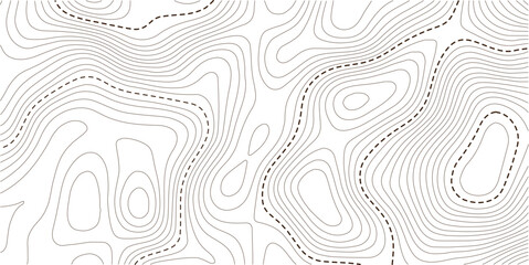 Abstract topo contour map on white background, Topographic map Topographic contour lines map seamless pattern. Geographic mountain relief diagram line wave carve pattern