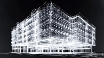 Architectural model of a modern building.
