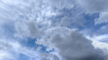 Stunning Sky: Blue Sky with Puffy White Clouds - Perfect for Backgrounds
