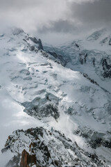 Glacier in Mont Blanc Massif, Mont Blanc du Tacul, Chamonix, France, Europe