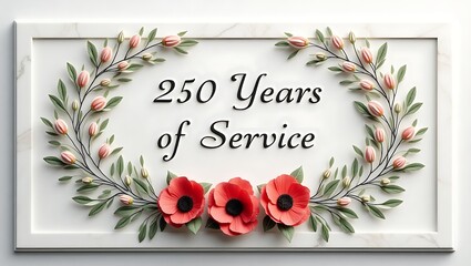 250 years of service anniversary floral design