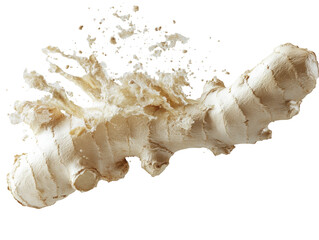 Fresh Ginger Root with Splash, Perfect for Cooking and Health Benefits on transparent background