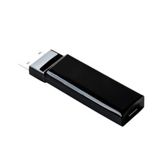 Stylish Black USB Flash Drive for Data Storage and Transfer, Ideal for Personal and Professional Use on transparent background
