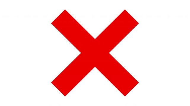 Red cross with white background flashing and changing color.