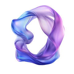 Elegant Swirling Fabric in Soft Purple and Blue Hues, Ideal for Modern Decor and Design Inspiration on transparent background