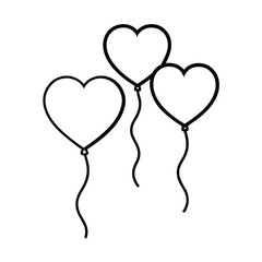 Colorful heart shaped balloons design festive romantic illustration