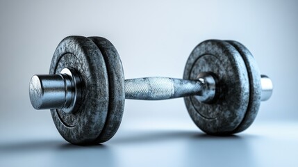 A weathered dumbbell