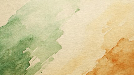 A beautiful watercolor texture featuring soft green and earthy orange hues, perfect for backgrounds or artistic projects that require an abstract touch and soothing tones.