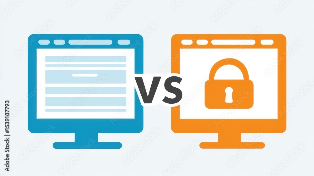 Aufkleber Comparison of Secure and Insecure Websites for Understanding Online Safety and User Protection Strategies