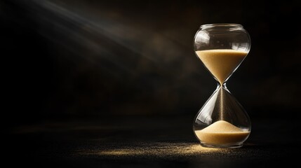 Hourglass, time, sand flowing