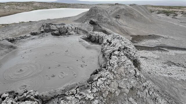 A view of the Mud Volcanoes in Qobustan, Azerbaijan