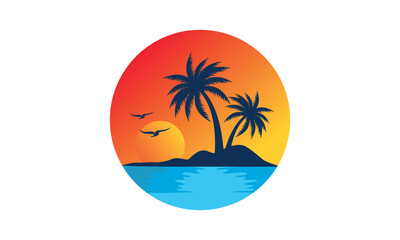 Beach logo design vector